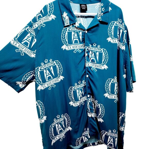 My Hero Academia Mens Plus Ultra U.A. High School Button-Up Shirt 2XL Anime Fans - Picture 5 of 8